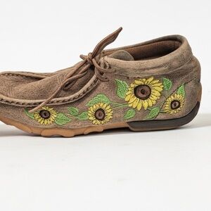 Twisted X Brown Ankle Boots with Sunflower Embroidery